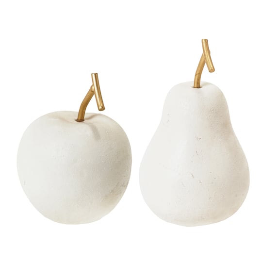 American Art Decor Cream Apple & Pear Fruit Tabletop Décor Set